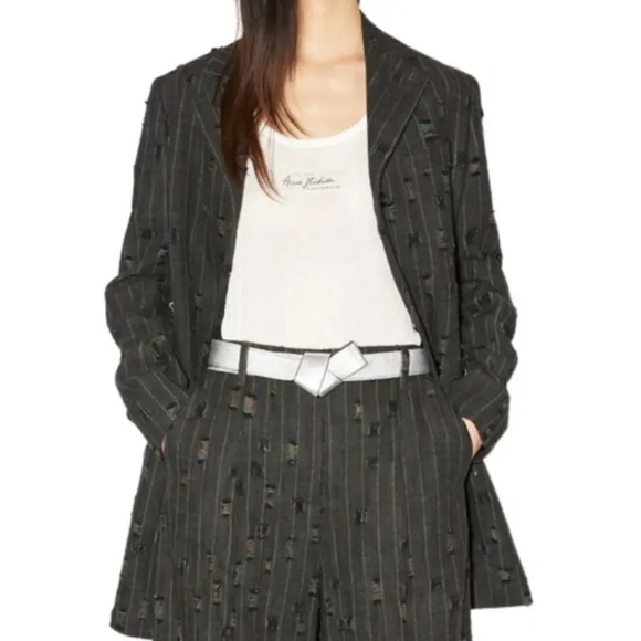 Acne Studios Musubi Knot Belt in Silver | Laminated leather | Size M main image 8